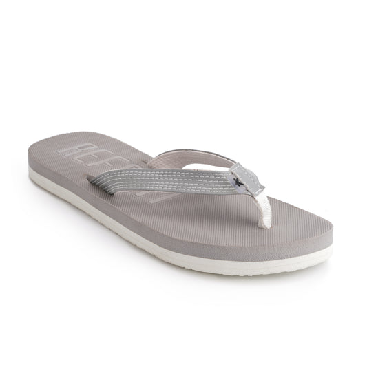 Grey Solid Textile Slip On Casual Slippers For Women