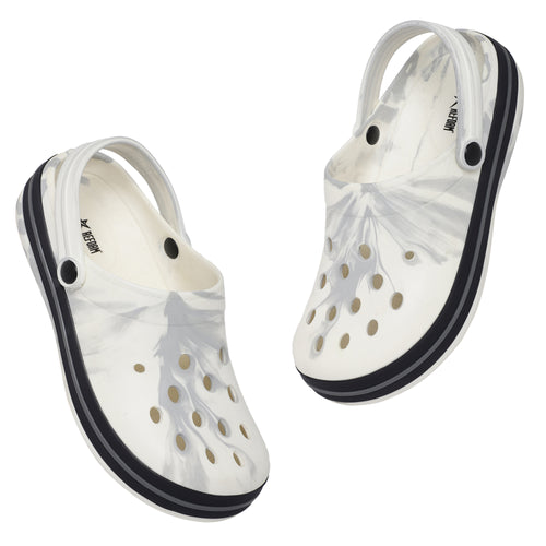 Load image into Gallery viewer, Glitchwave Men&#39;s Clogs (White &amp; Grey)
