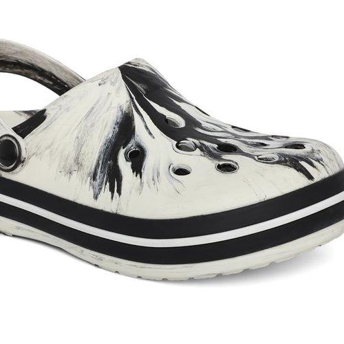 Load image into Gallery viewer, Glitchwave Men&#39;s Clogs (Off White &amp; Black)
