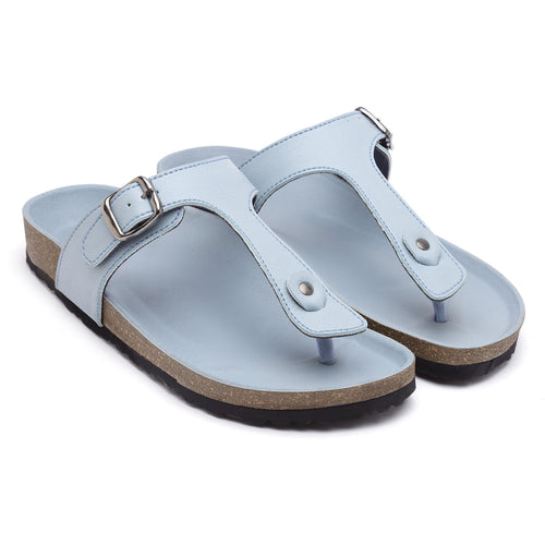 Load image into Gallery viewer, Women&#39;s Outdoor | Trendy | Stylish Powder-Blue Synthetic Leather Casual Sandal
