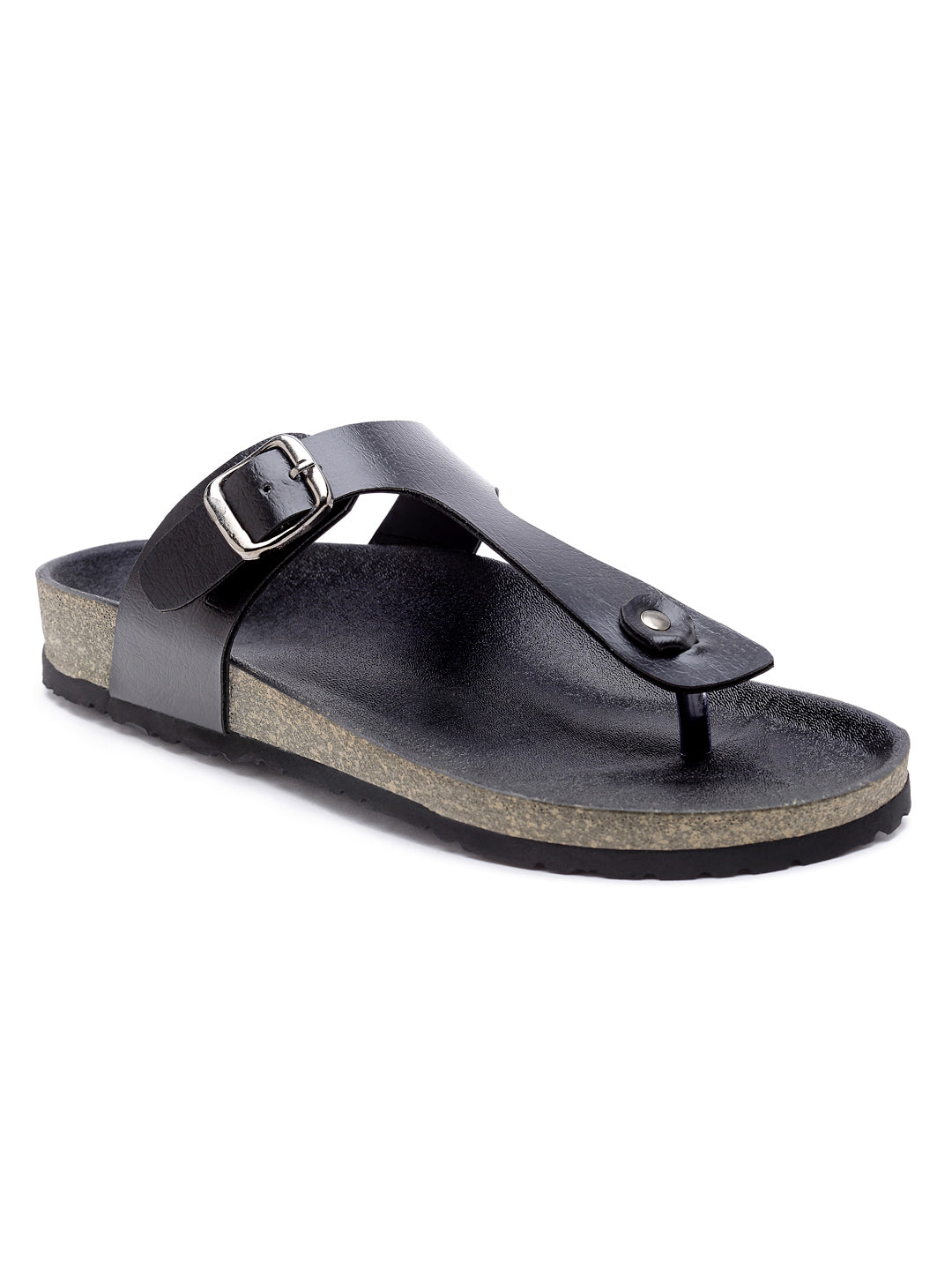 Women's Outdoor Stylish Black Synthetic Leather Casual Sandal