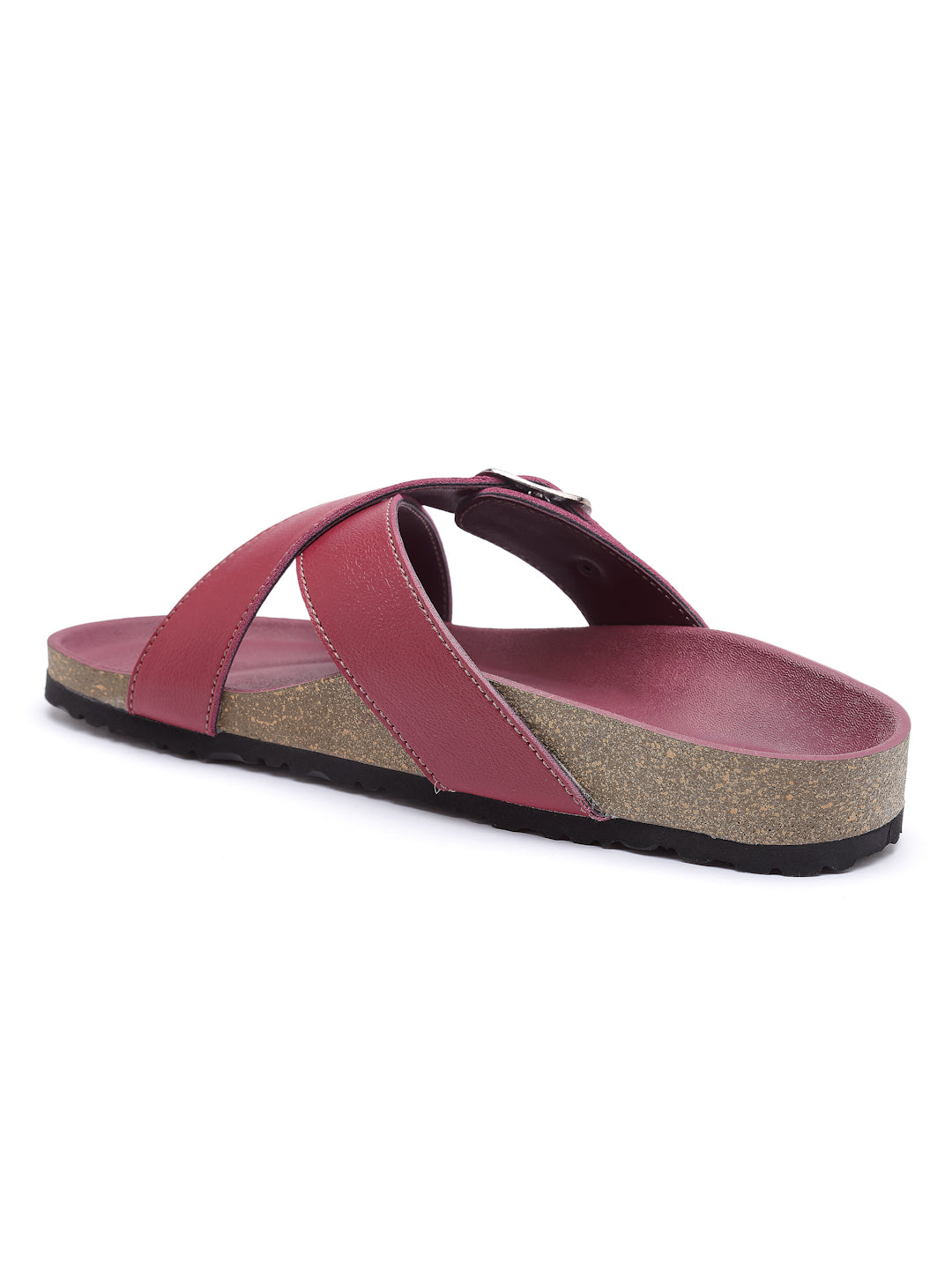 Women's Stylish Maroon Synthetic Leather Casual Sandal