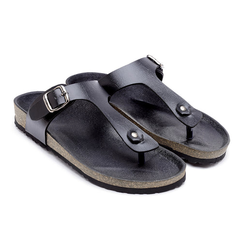 Load image into Gallery viewer, Women&#39;s Outdoor Stylish Black Synthetic Leather Casual Sandal
