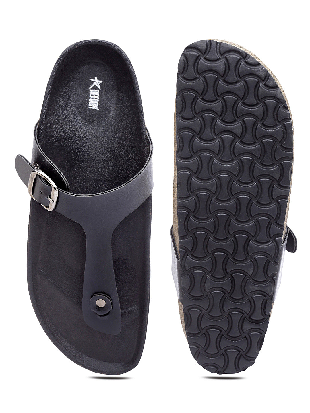 Women's Outdoor Stylish Black Synthetic Leather Casual Sandal