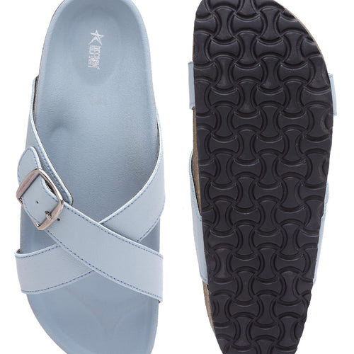 Load image into Gallery viewer, Women&#39;s Stylish Powder-Blue Synthetic Leather Casual Sandal
