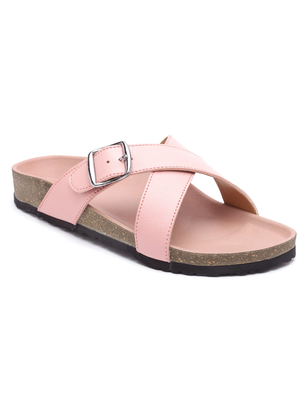 Women's Stylish Pink Synthetic Leather Casual Sandal