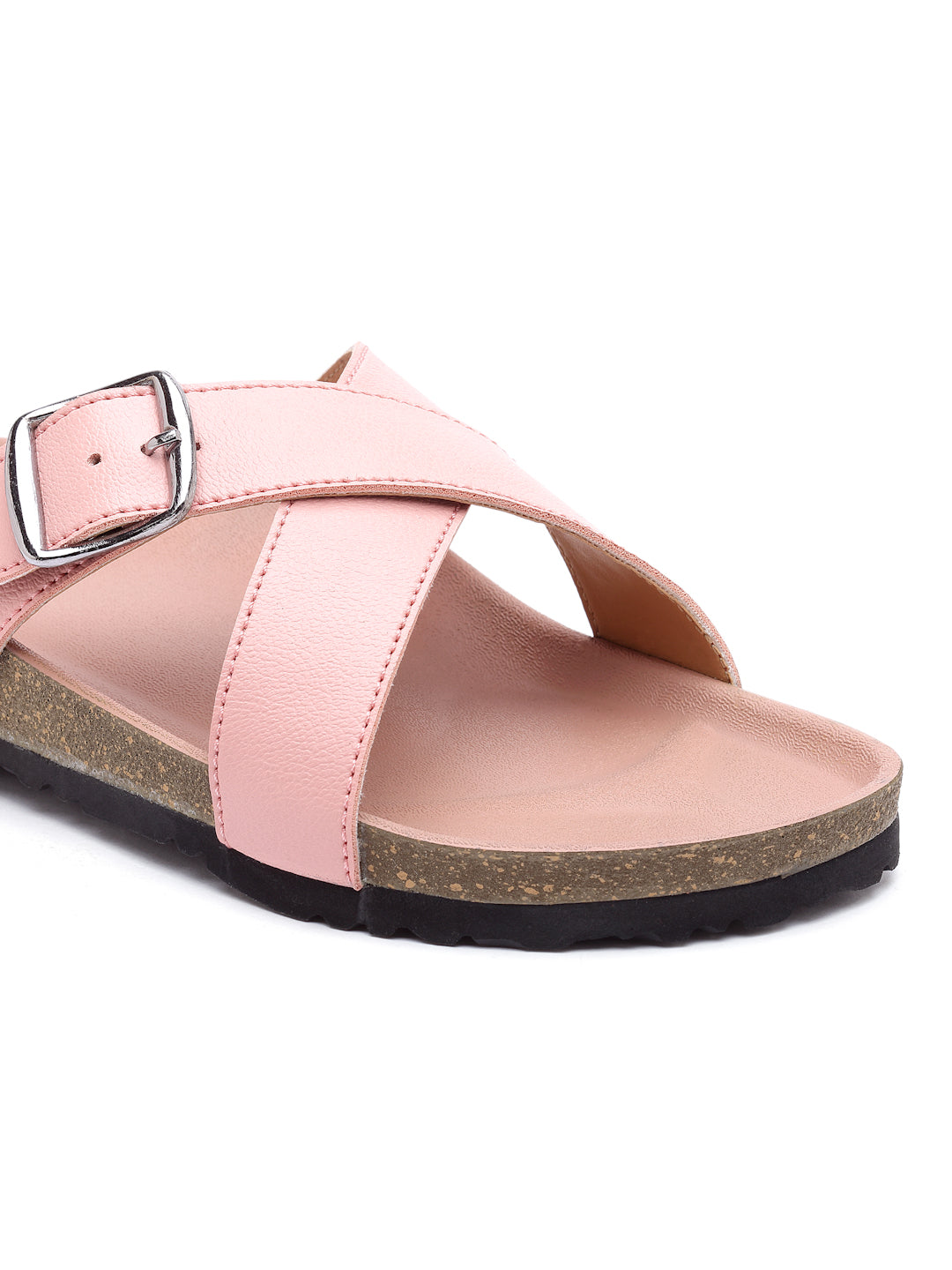 Women's Stylish Pink Synthetic Leather Casual Sandal