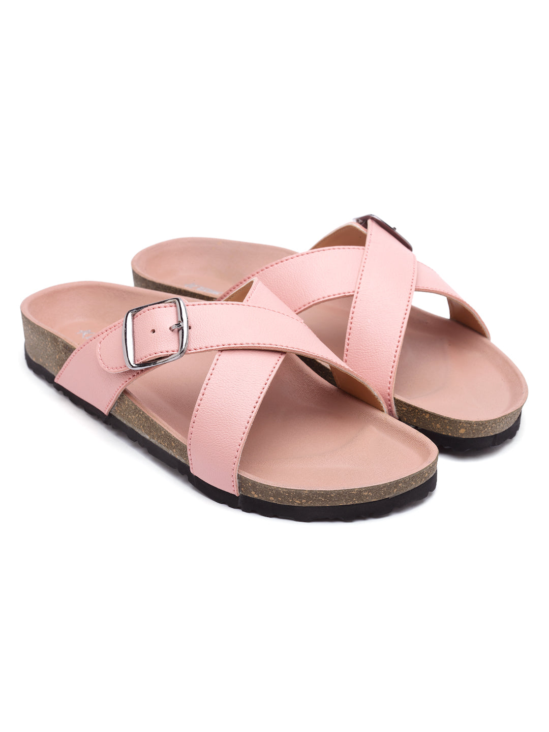 Women's Stylish Pink Synthetic Leather Casual Sandal