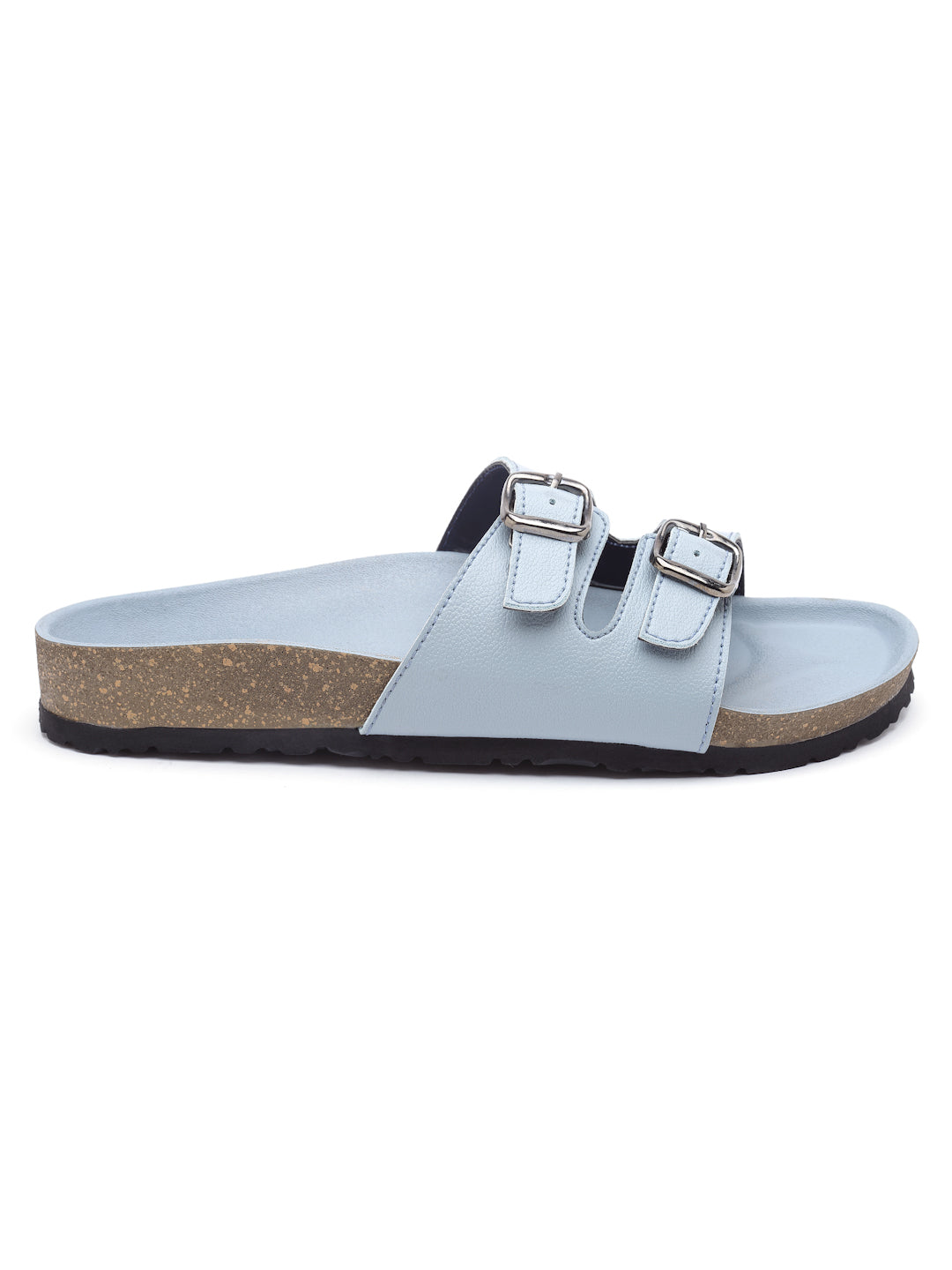 Women's Powder-Blue Synthetic Leather Casual Sandal