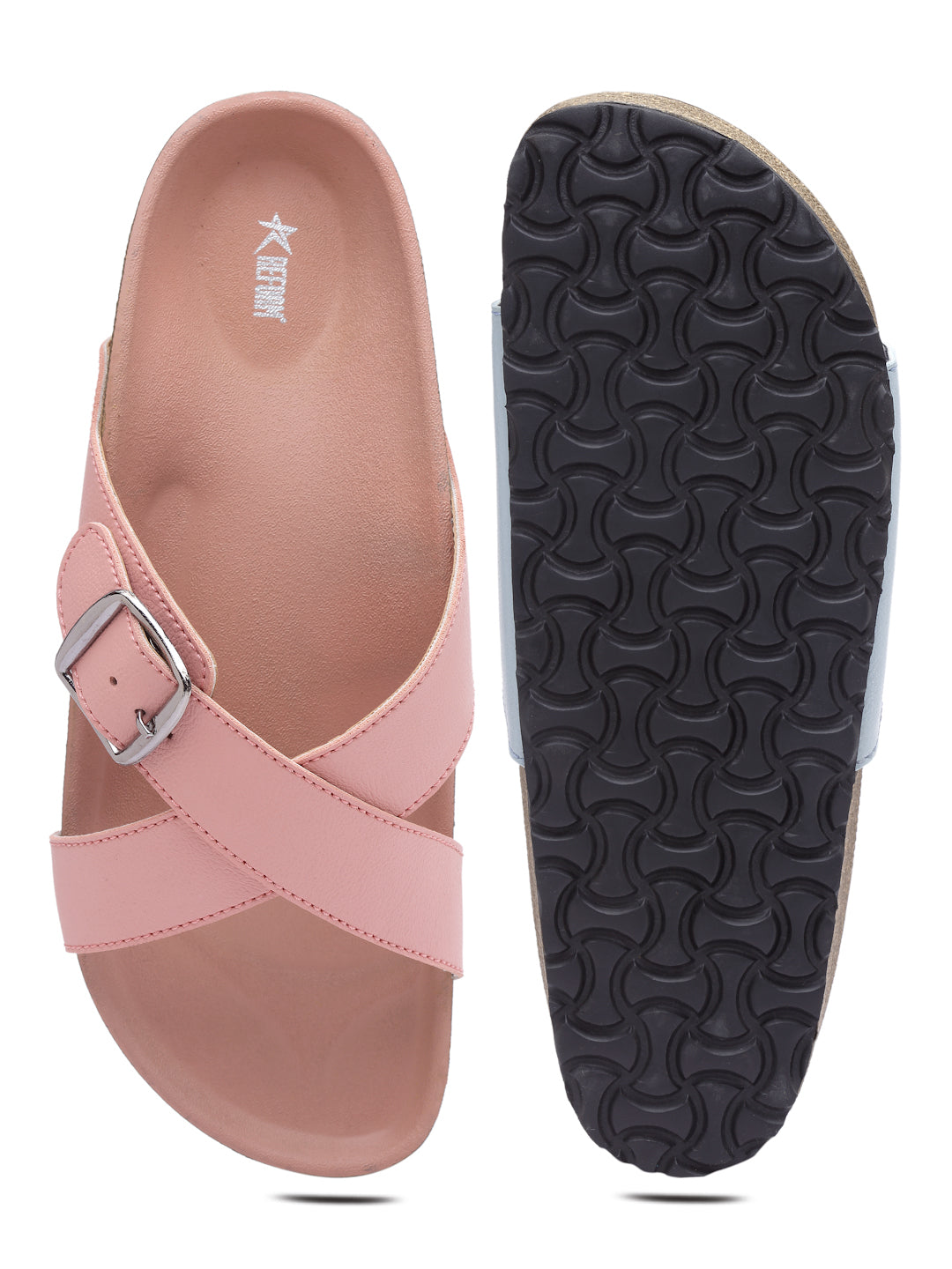 Women's Stylish Pink Synthetic Leather Casual Sandal