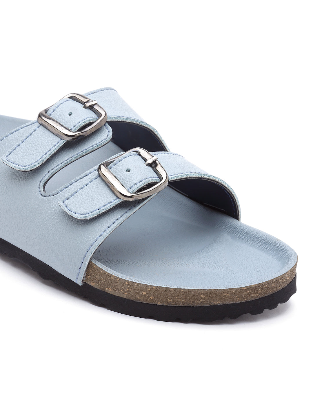 Women's Powder-Blue Synthetic Leather Casual Sandal