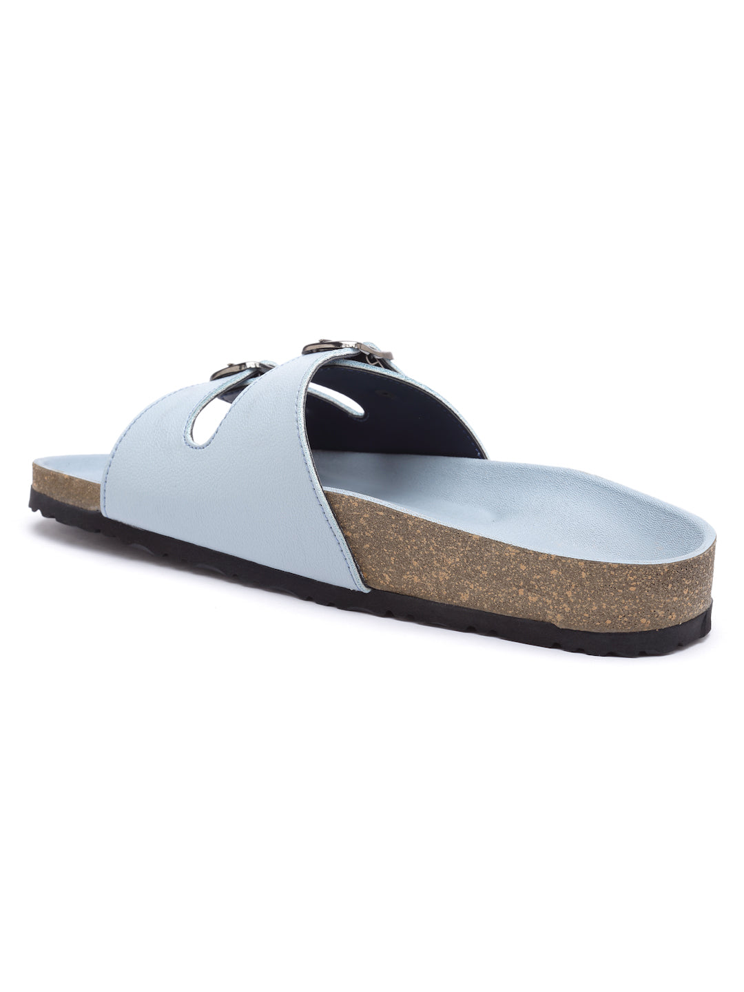 Women's Powder-Blue Synthetic Leather Casual Sandal