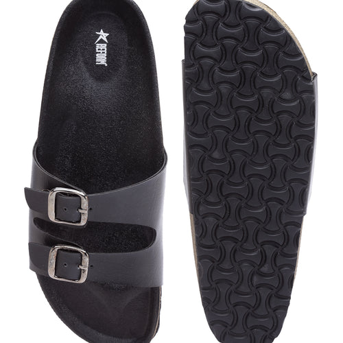 Load image into Gallery viewer, Women&#39;s Black Synthetic Leather Casual Sandal
