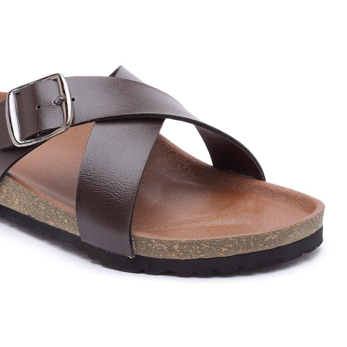 Load image into Gallery viewer, Women&#39;s Stylish Brown Synthetic Leather Casual Sandal

