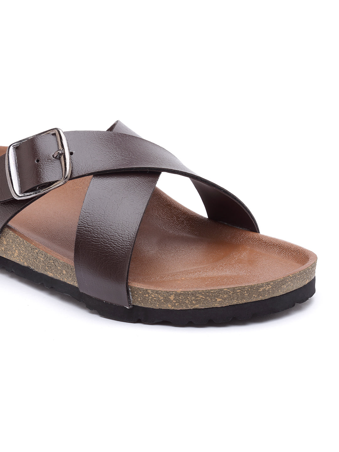 Women's Stylish Brown Synthetic Leather Casual Sandal