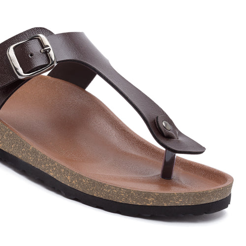 Load image into Gallery viewer, Women&#39;s Outdoor Stylish Brown Synthetic Leather Casual Sandal
