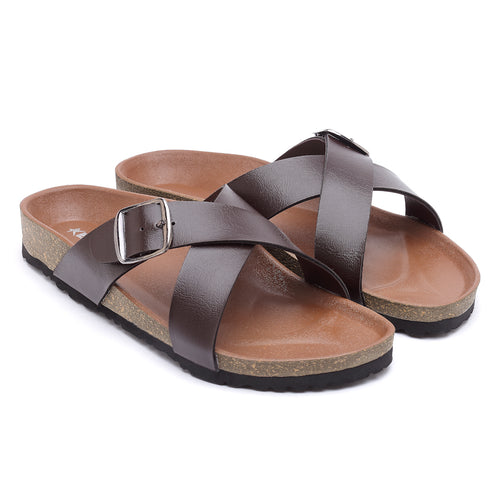 Load image into Gallery viewer, Women&#39;s Stylish Brown Synthetic Leather Casual Sandal
