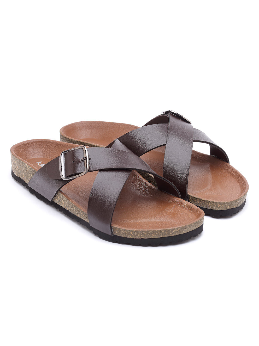 Women's Stylish Brown Synthetic Leather Casual Sandal