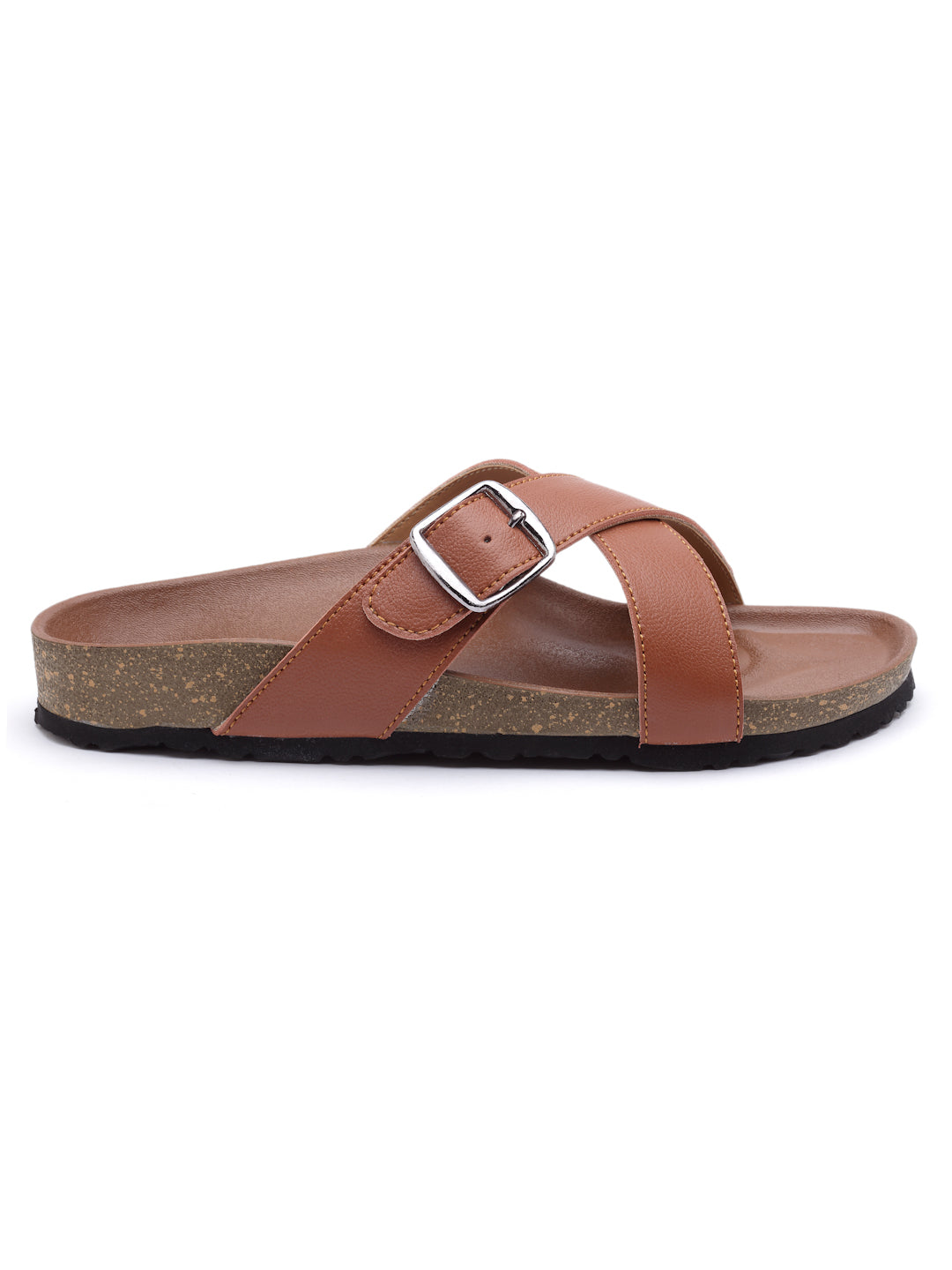 Women's Stylish Light Brown Synthetic Leather Casual Sandal