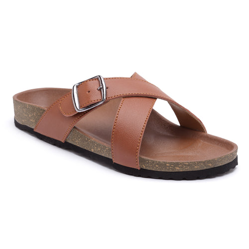Load image into Gallery viewer, Women&#39;s Stylish Light Brown Synthetic Leather Casual Sandal
