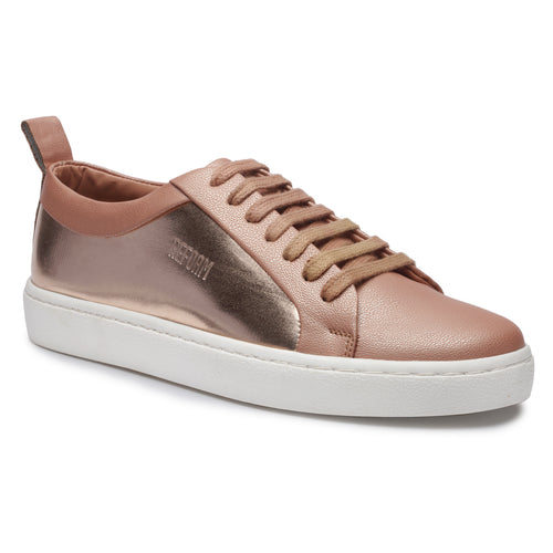 Load image into Gallery viewer, Women&#39;s Rose-Pink Synthetic Leather Lace up Casual Sneaker
