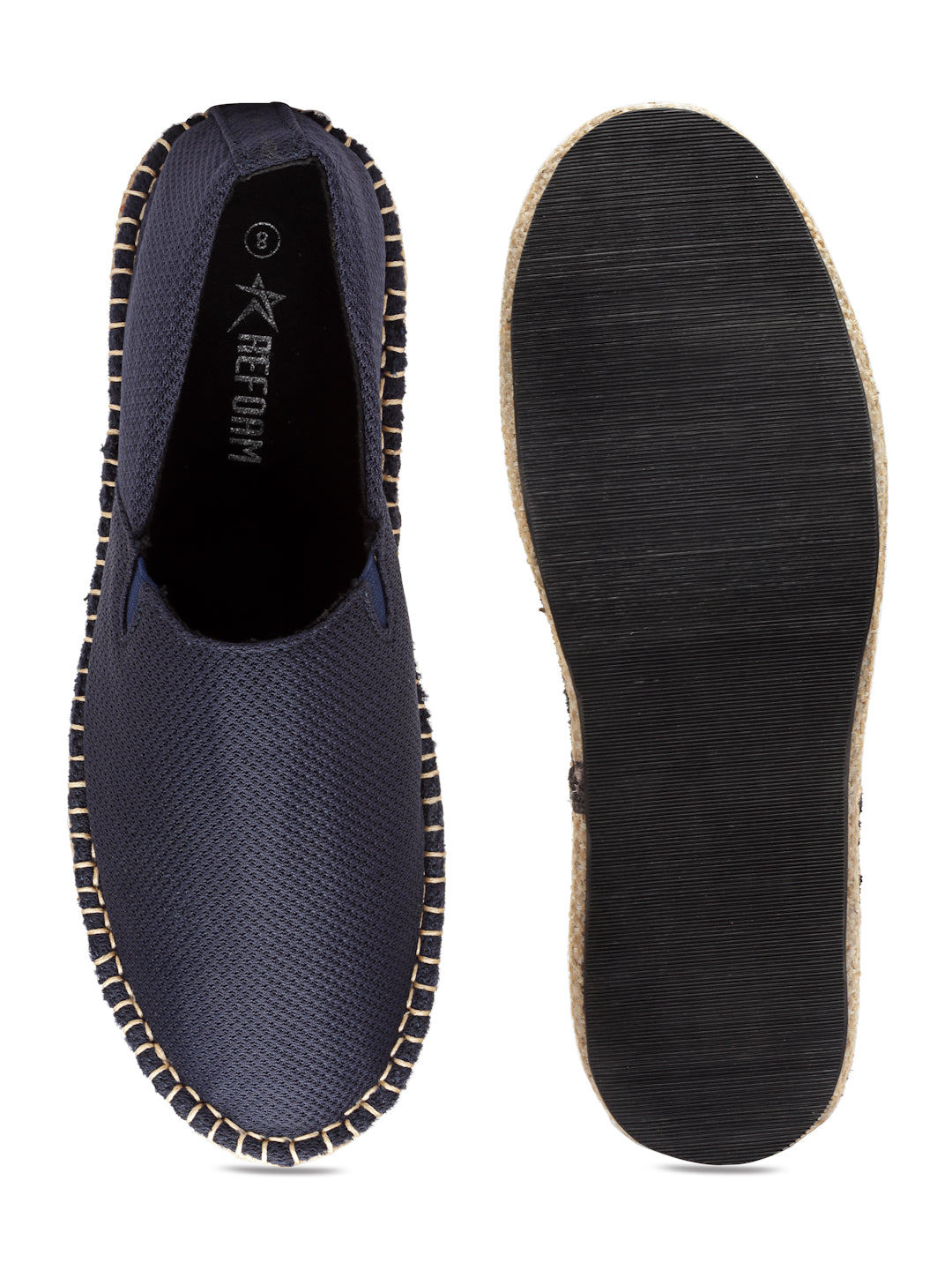 Navy Textile Comfortable Slip On Casual Shoes | Espadrilles