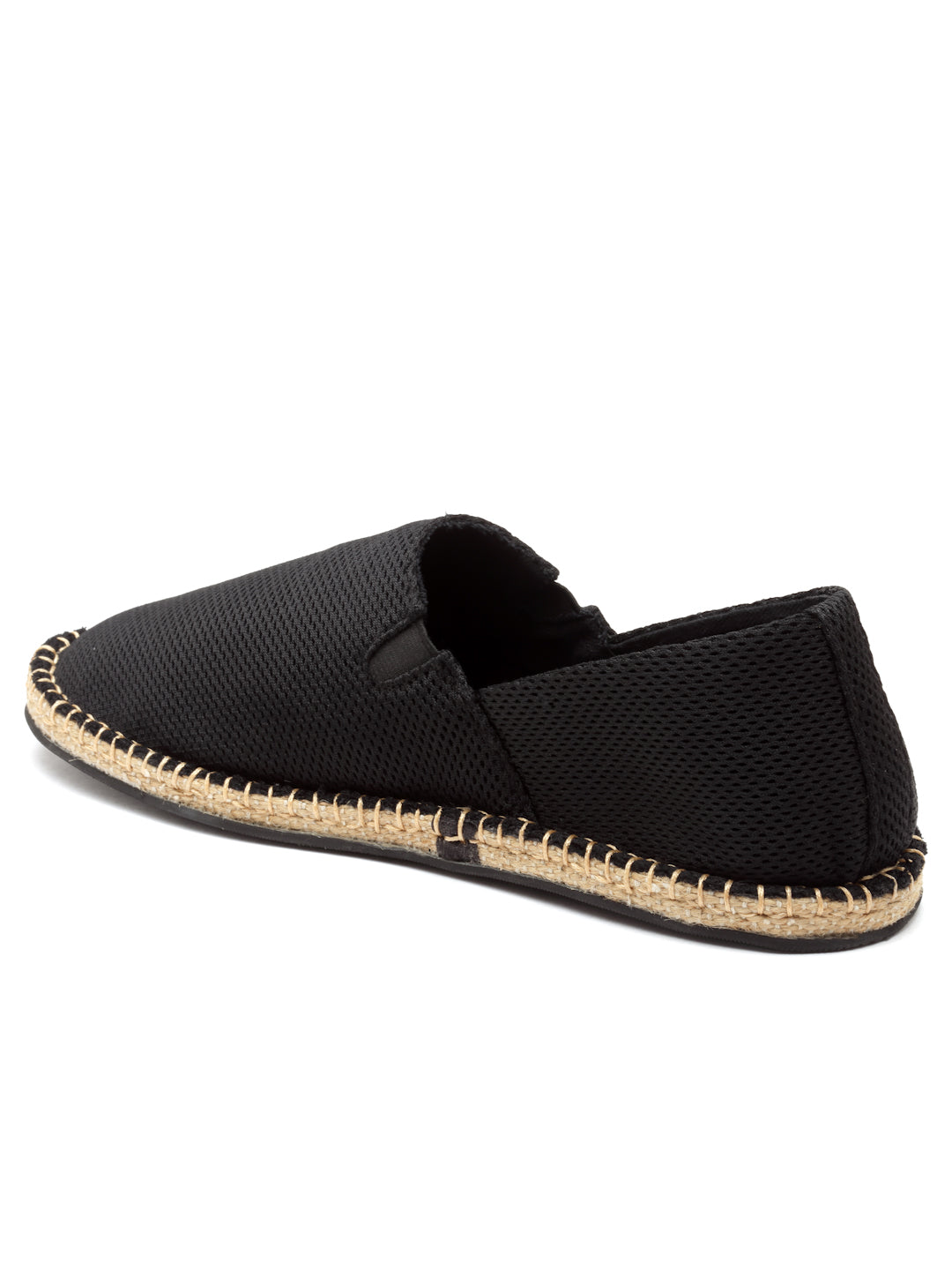 Black Textile Comfortable Slip On Casual Shoes | Espadrilles