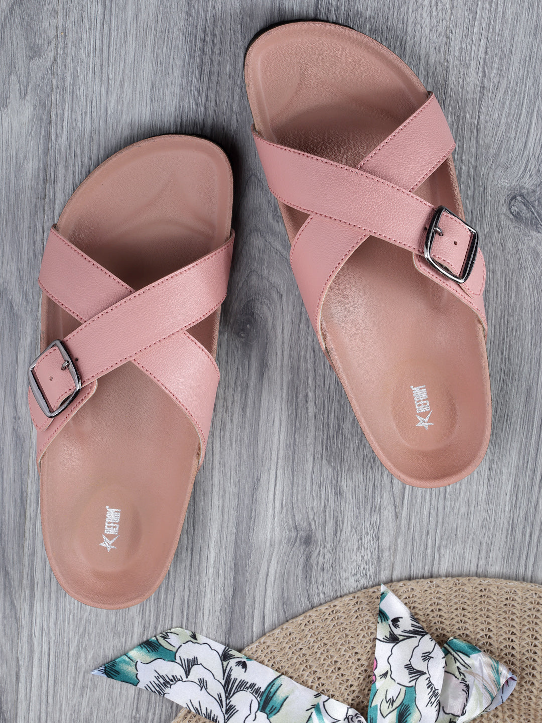 Women's Stylish Pink Synthetic Leather Casual Sandal