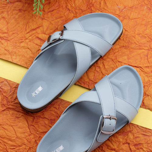 Load image into Gallery viewer, Women&#39;s Stylish Powder-Blue Synthetic Leather Casual Sandal
