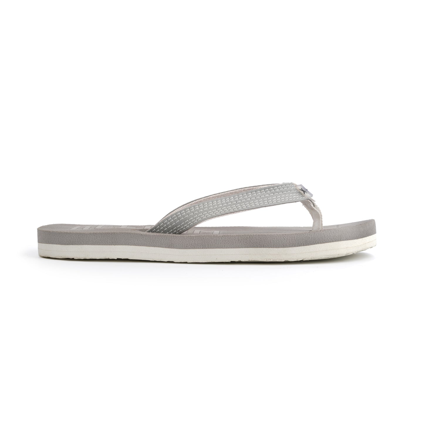 Grey Solid Textile Slip On Casual Slippers For Women