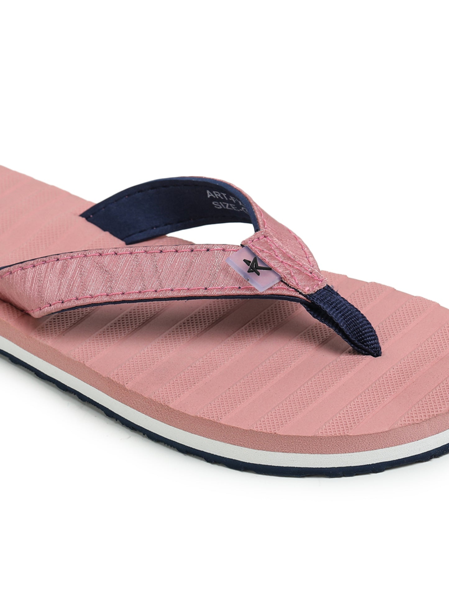 Pink Solid Leather Slip On Casual Slippers For Women