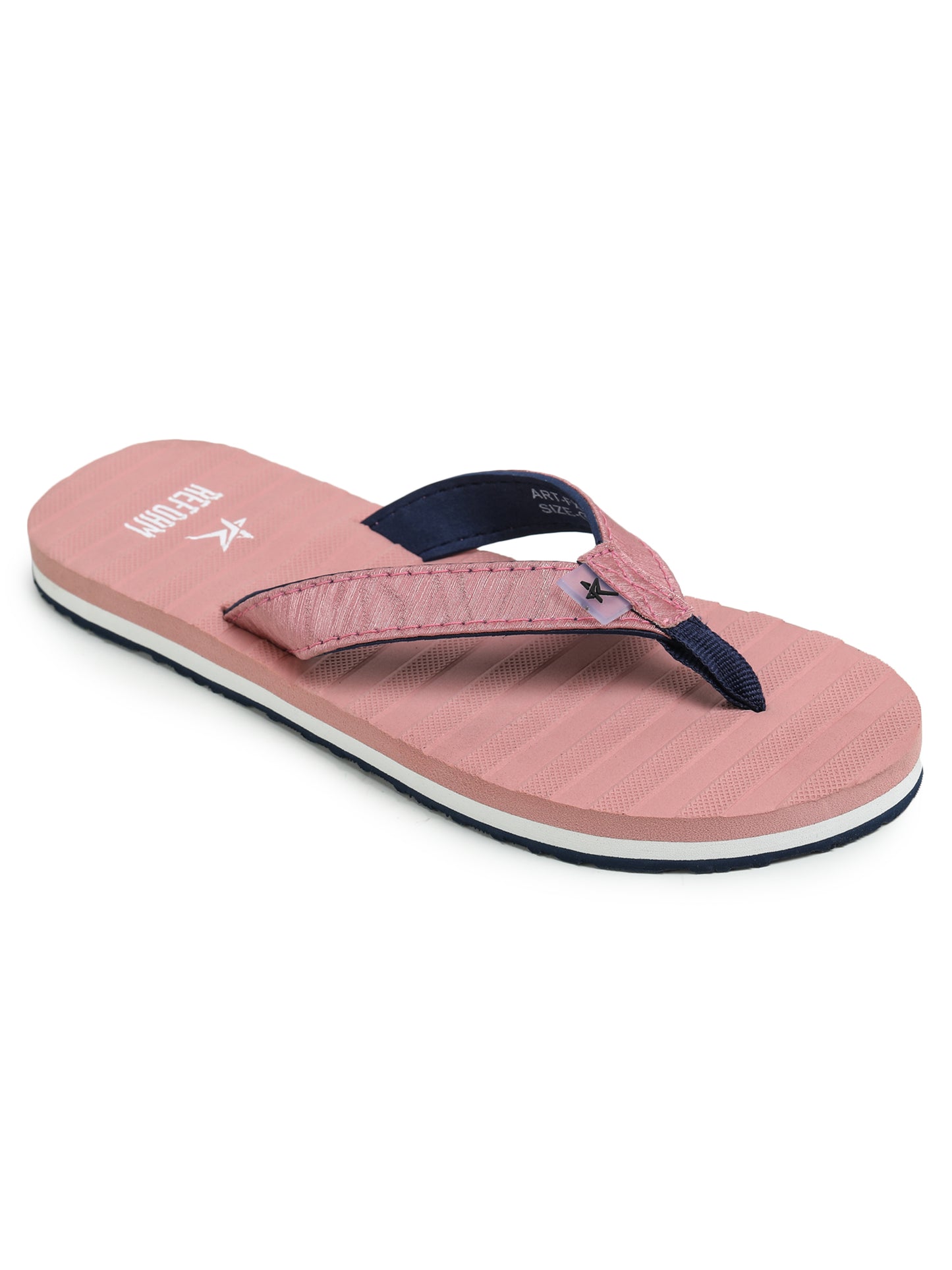 Pink Solid Leather Slip On Casual Slippers For Women