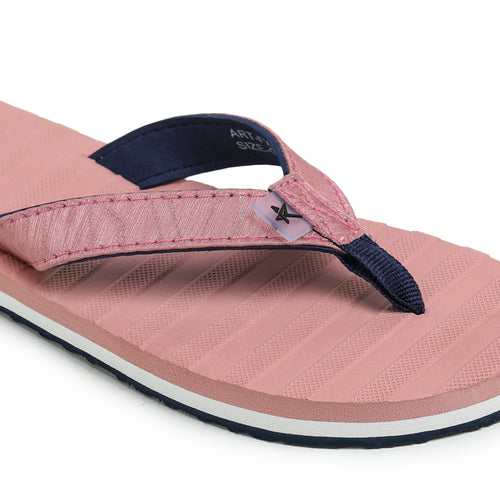 Load image into Gallery viewer, Pink Solid Leather Slip On Casual Slippers For Women
