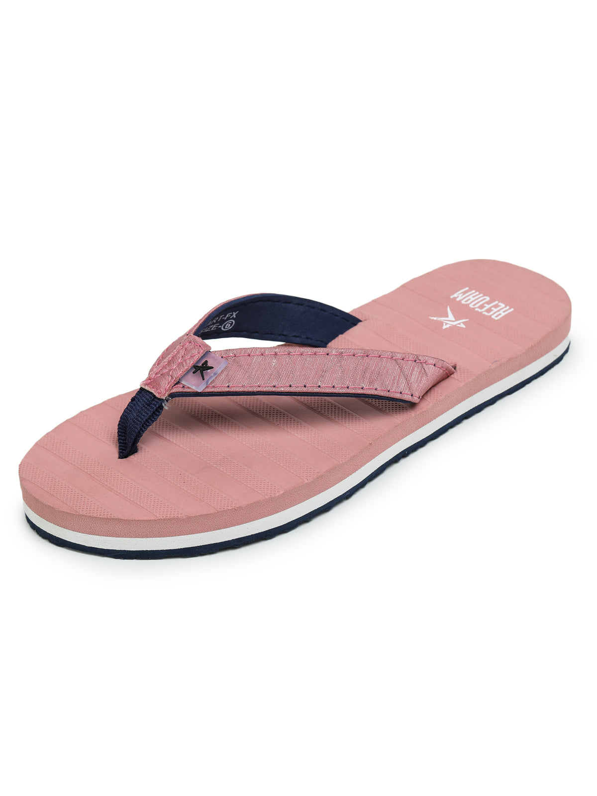 Pink Solid Leather Slip On Casual Slippers For Women