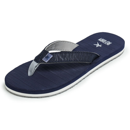 Load image into Gallery viewer, Navy Blue Solid Fabric Slip On Casual Slippers For Women

