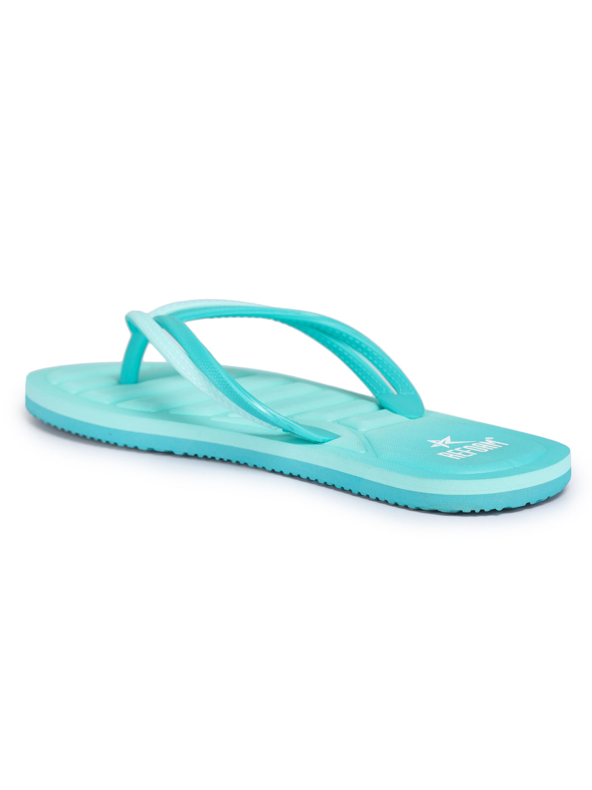 Sea Green Solid Rubber Slip On Casual Slippers For Women