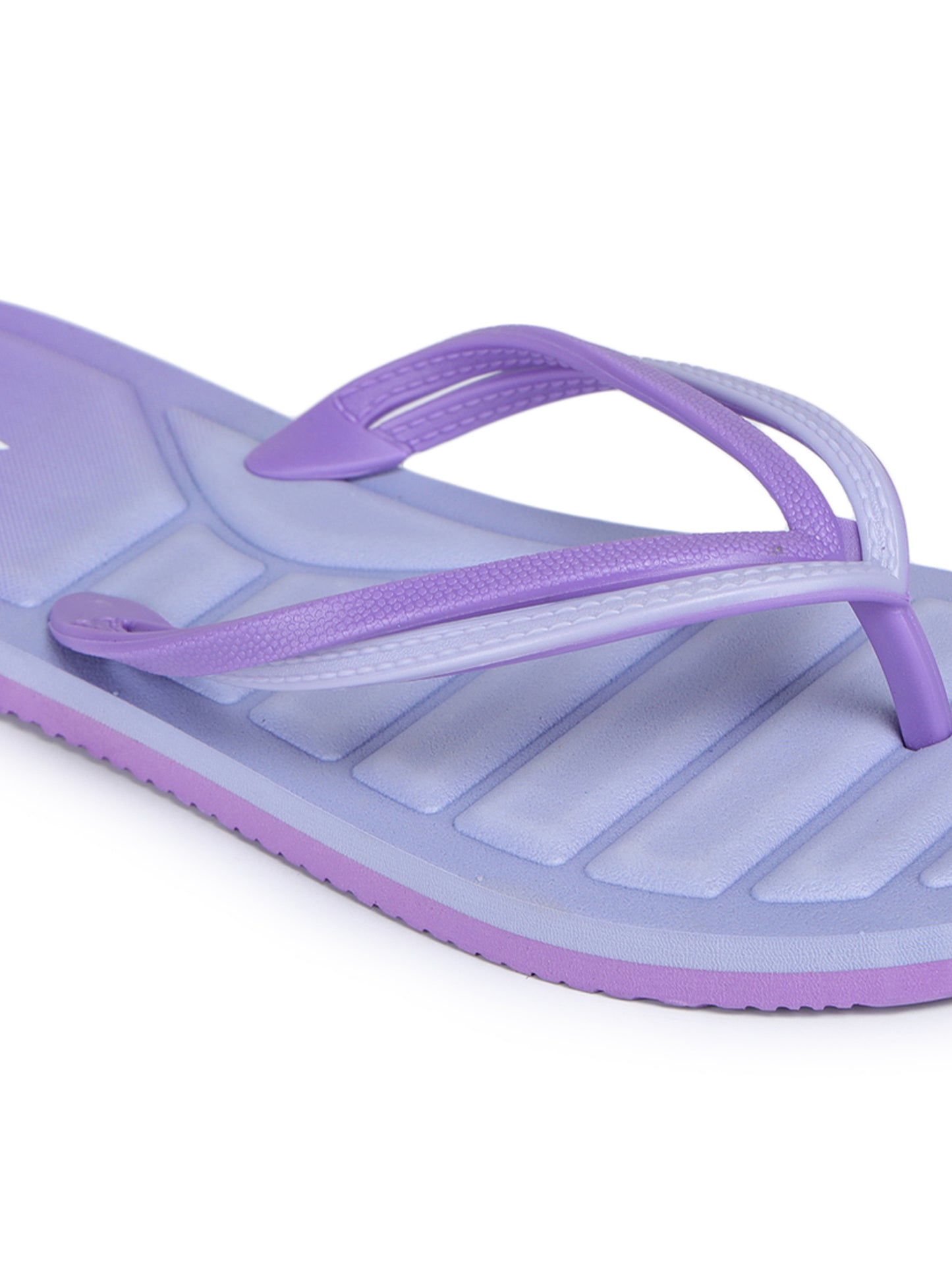 Purple Solid Rubber Slip On Casual Slippers For Women