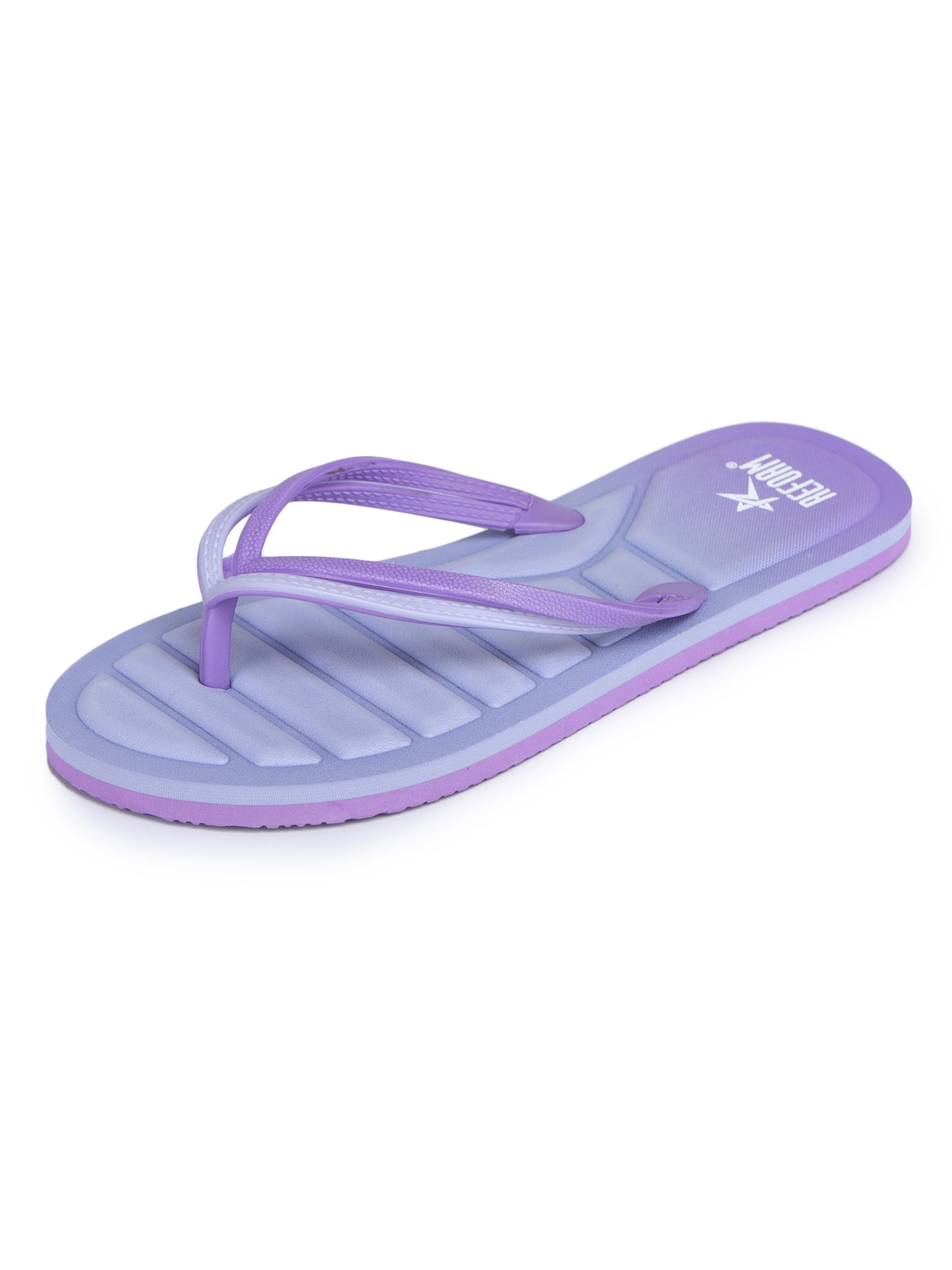 Purple Solid Rubber Slip On Casual Slippers For Women