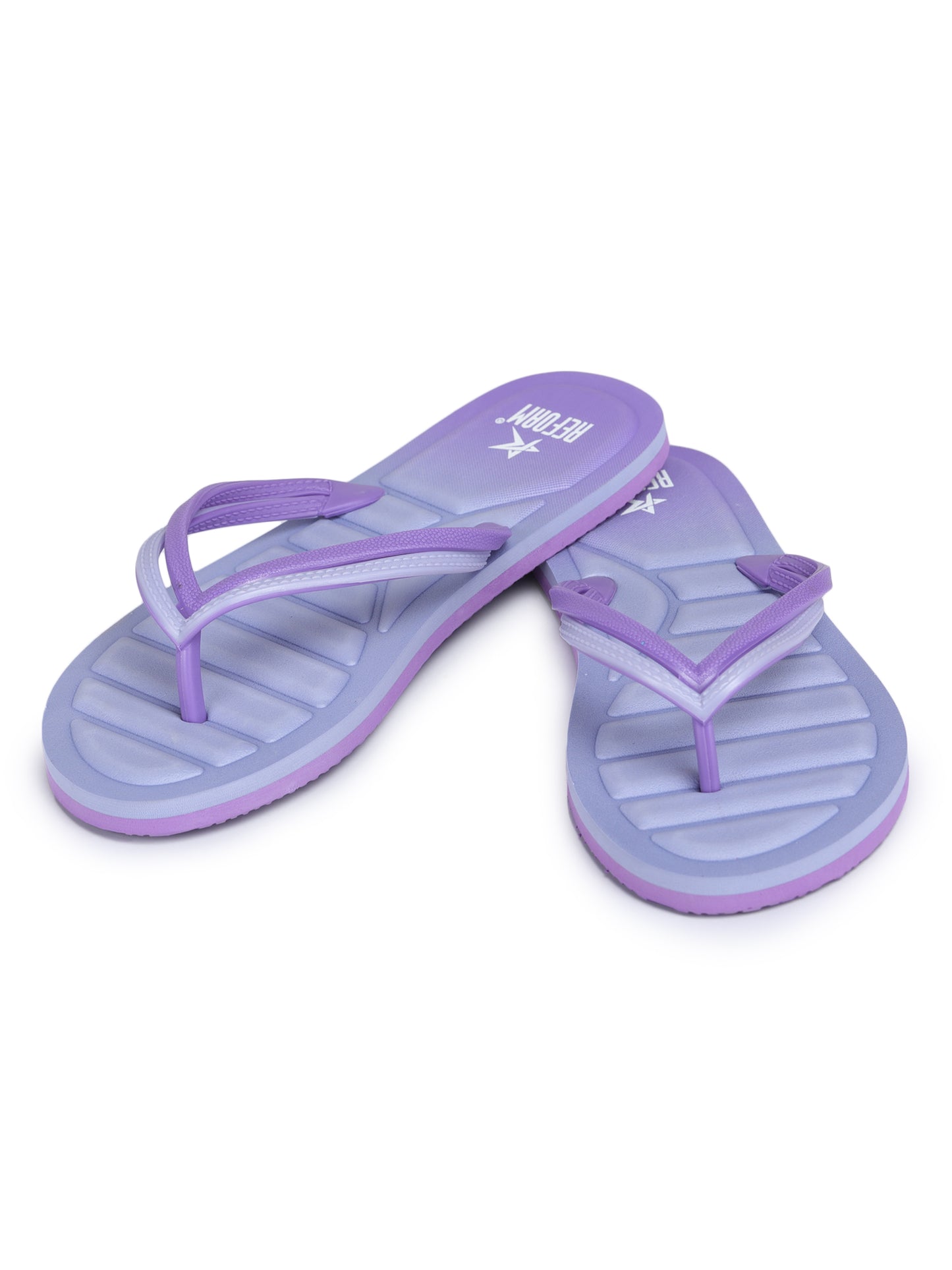 Purple Solid Rubber Slip On Casual Slippers For Women