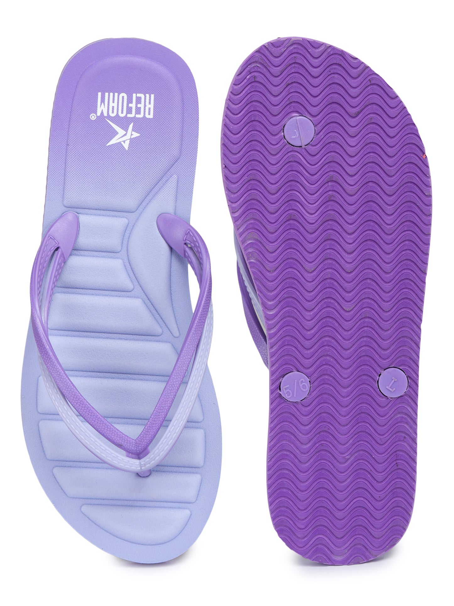 Purple Solid Rubber Slip On Casual Slippers For Women