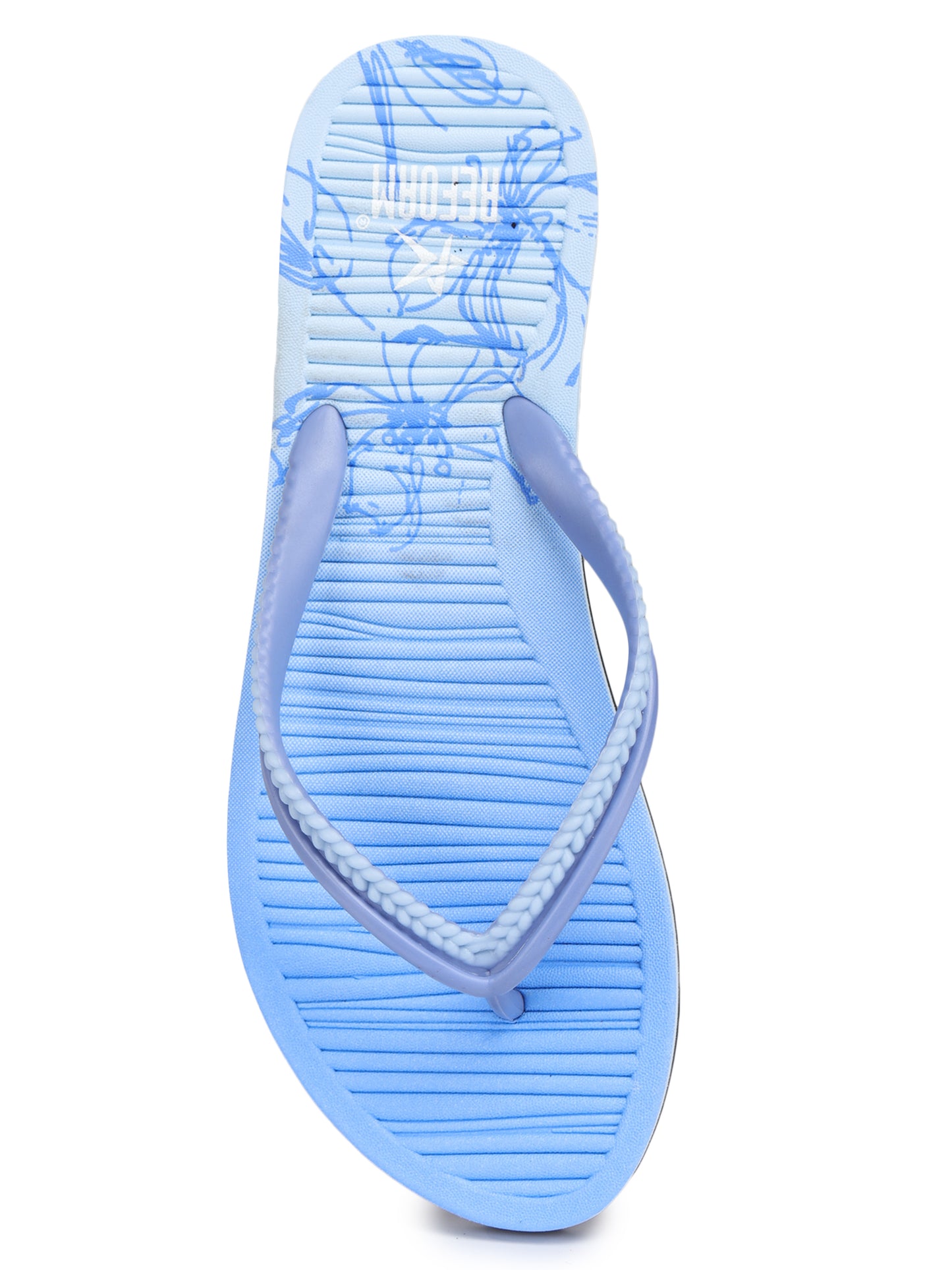 Blue Solid Rubber Slip On Casual Slippers For Women