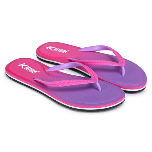 Load image into Gallery viewer, Purple Solid Rubber Slip On Casual Slippers For Women
