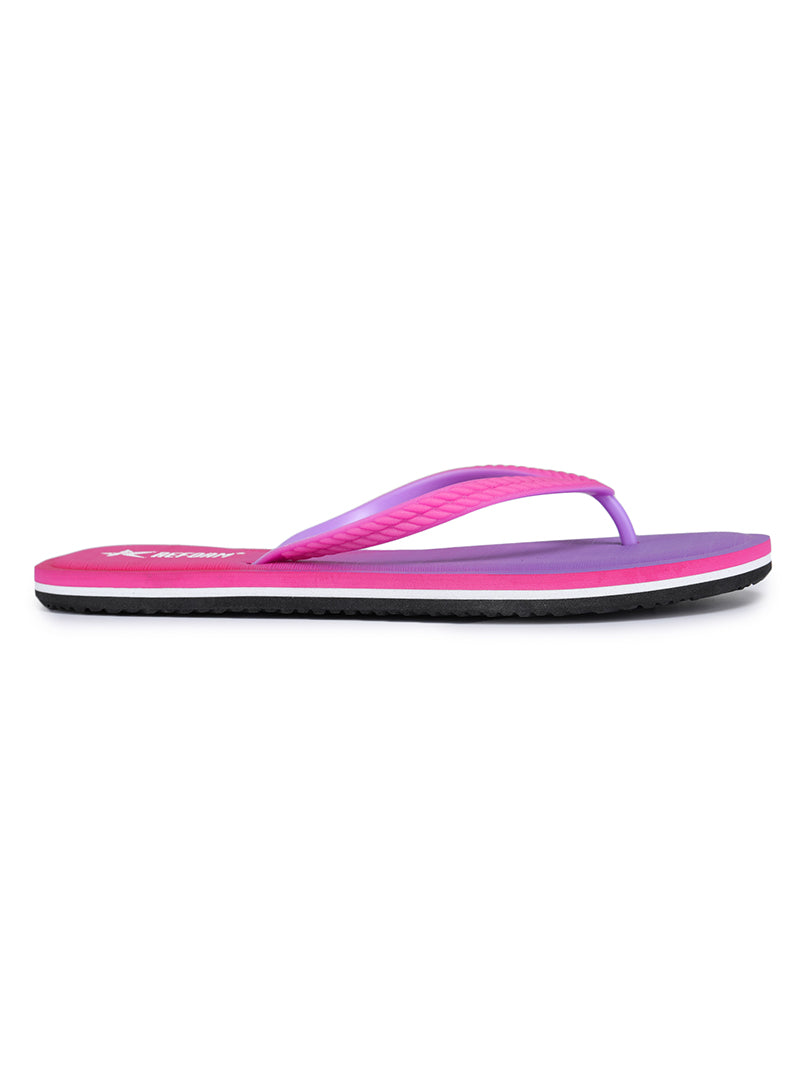 Purple Solid Rubber Slip On Casual Slippers For Women