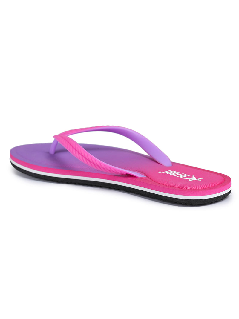 Purple Solid Rubber Slip On Casual Slippers For Women