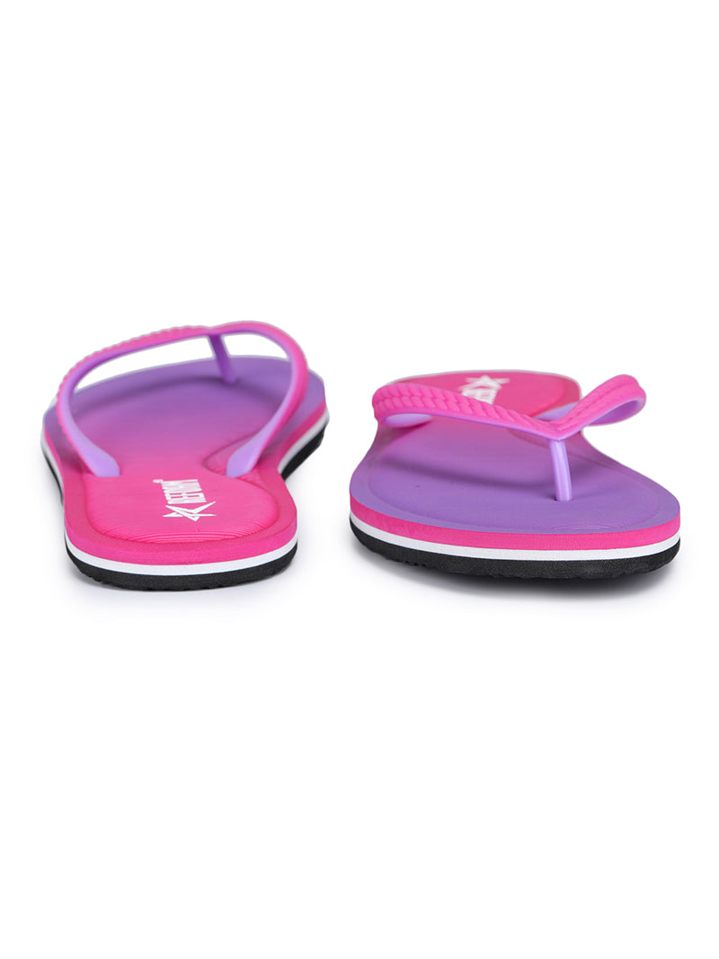 Purple Solid Rubber Slip On Casual Slippers For Women