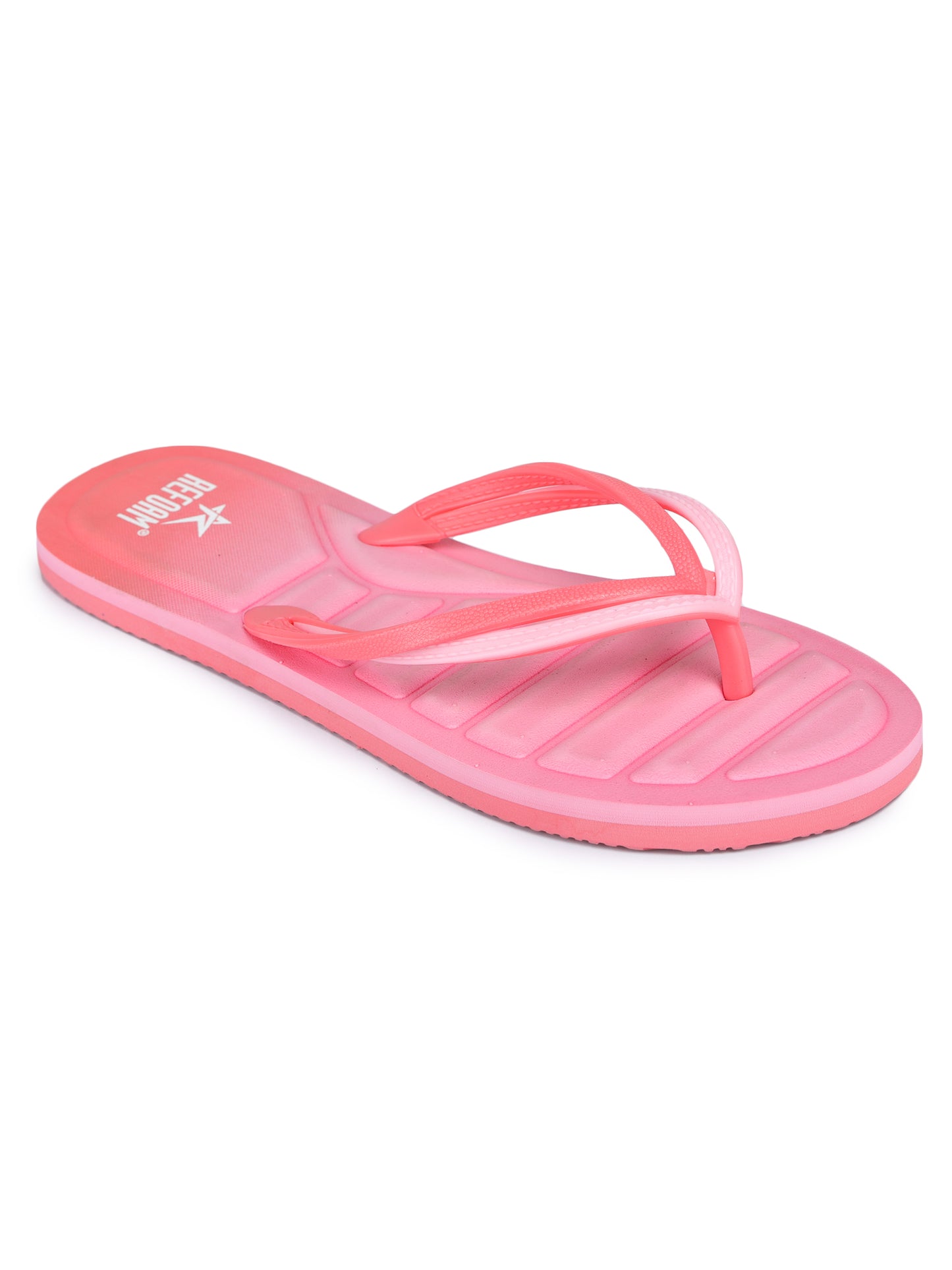 Pink Solid Rubber Slip On Casual Slippers For Women