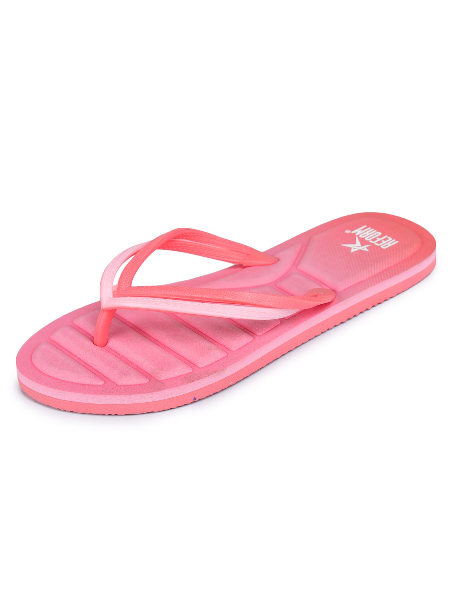 Pink Solid Rubber Slip On Casual Slippers For Women