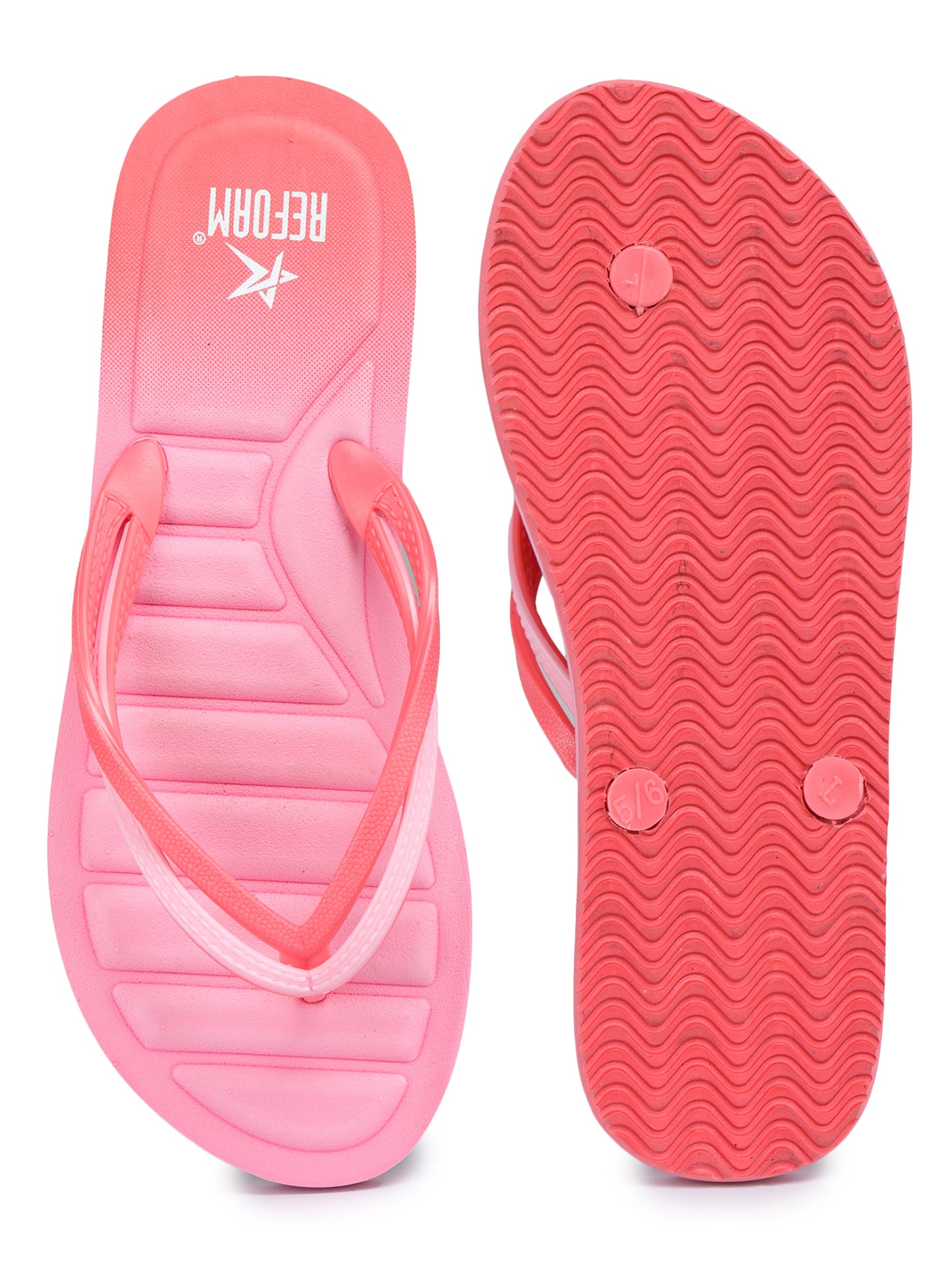 Pink Solid Rubber Slip On Casual Slippers For Women