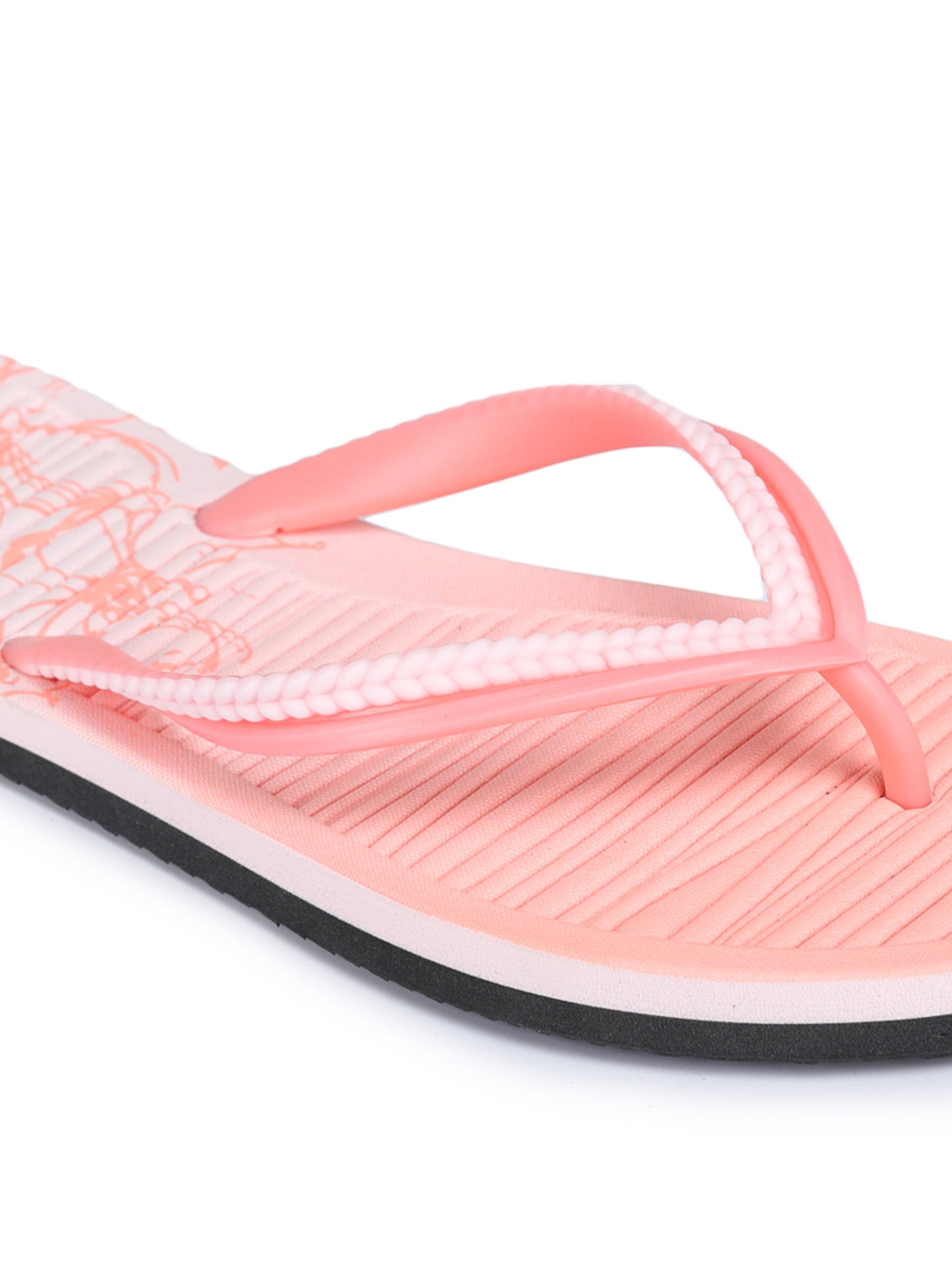 Pink Solid Rubber Slip On Casual Slippers For Women