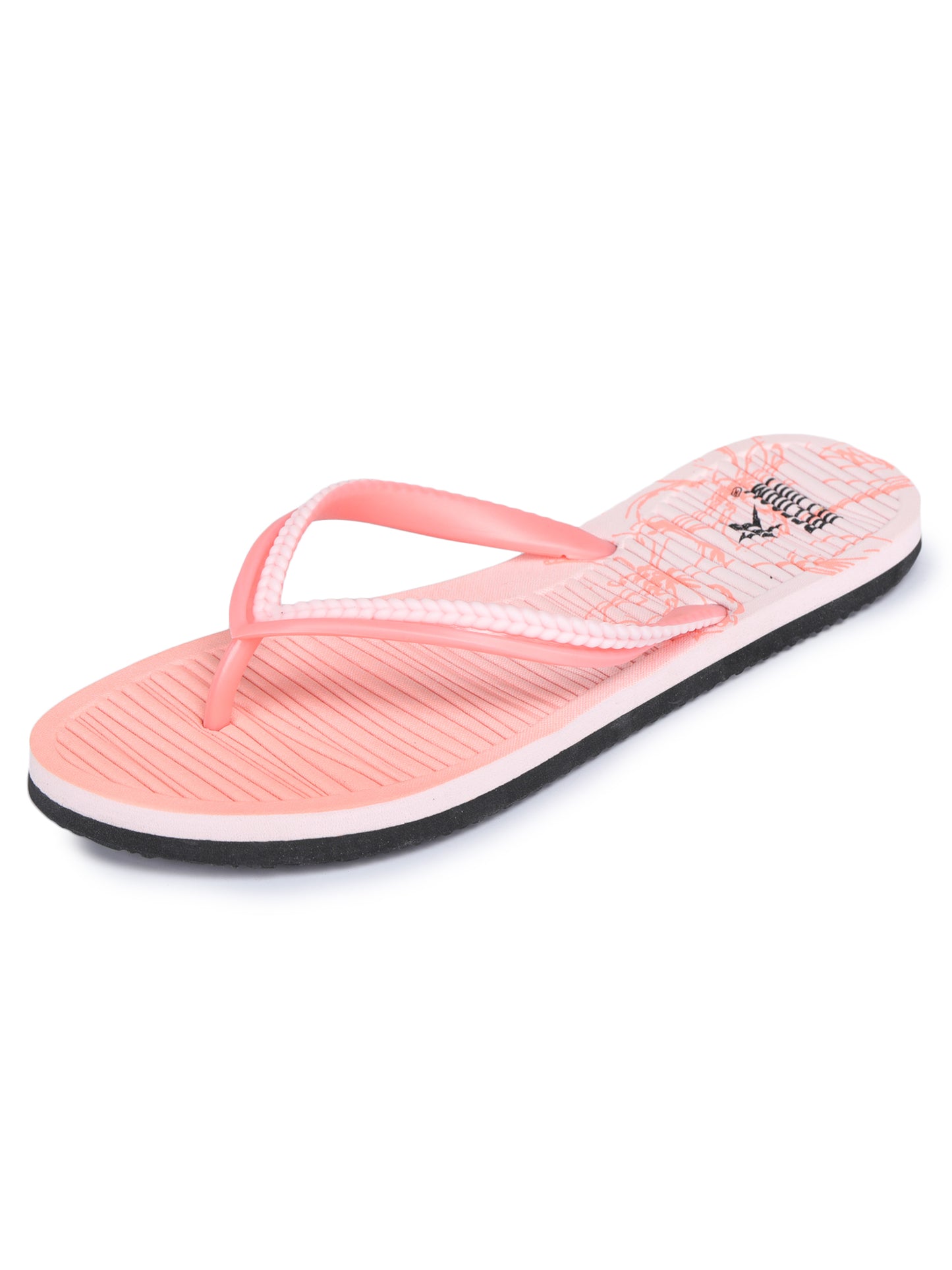 Pink Solid Rubber Slip On Casual Slippers For Women